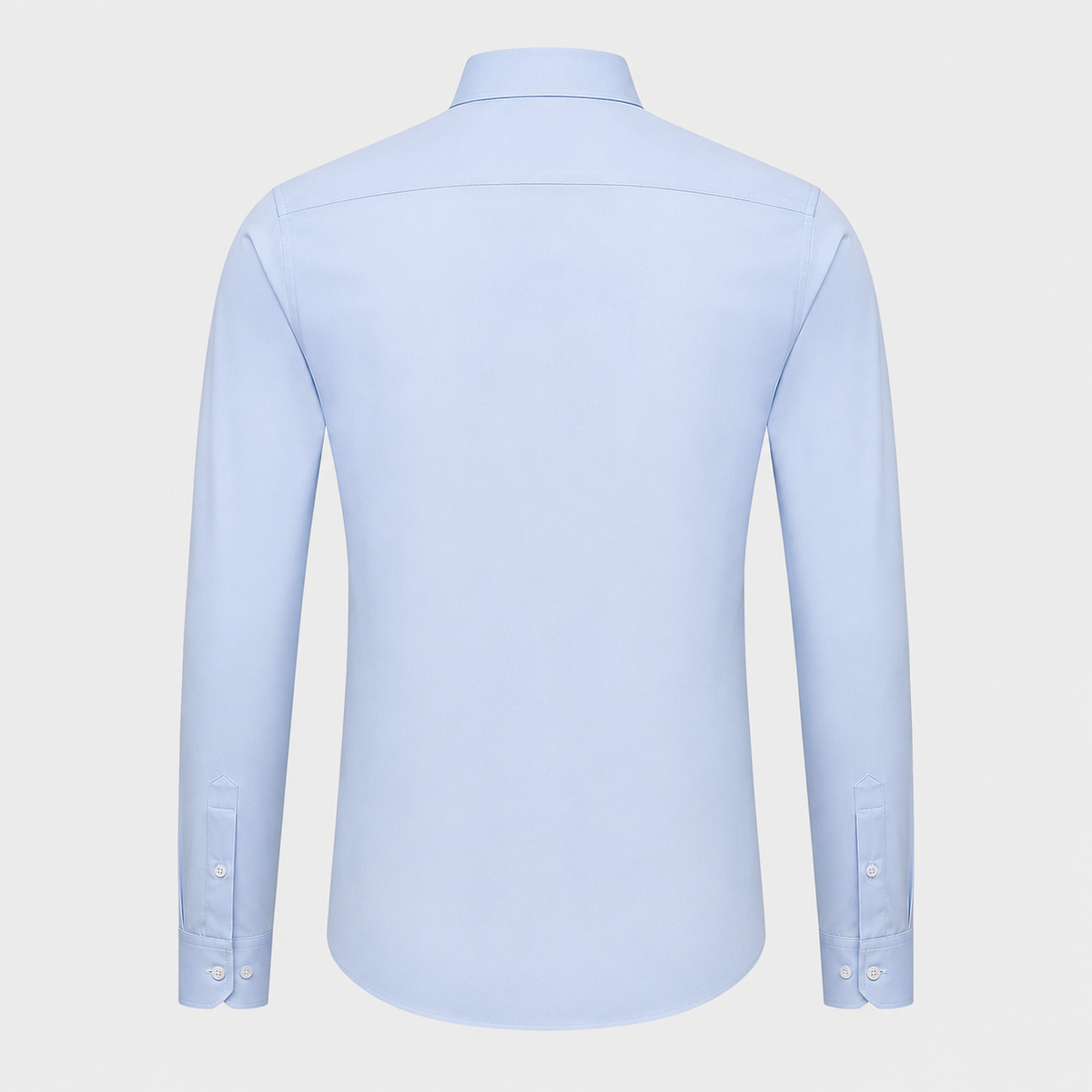 Men's Slim Fit Long Sleeve Light Blue Shirt Black Canvas