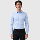 Men's Slim Fit Long Sleeve Light Blue Shirt Black Canvas