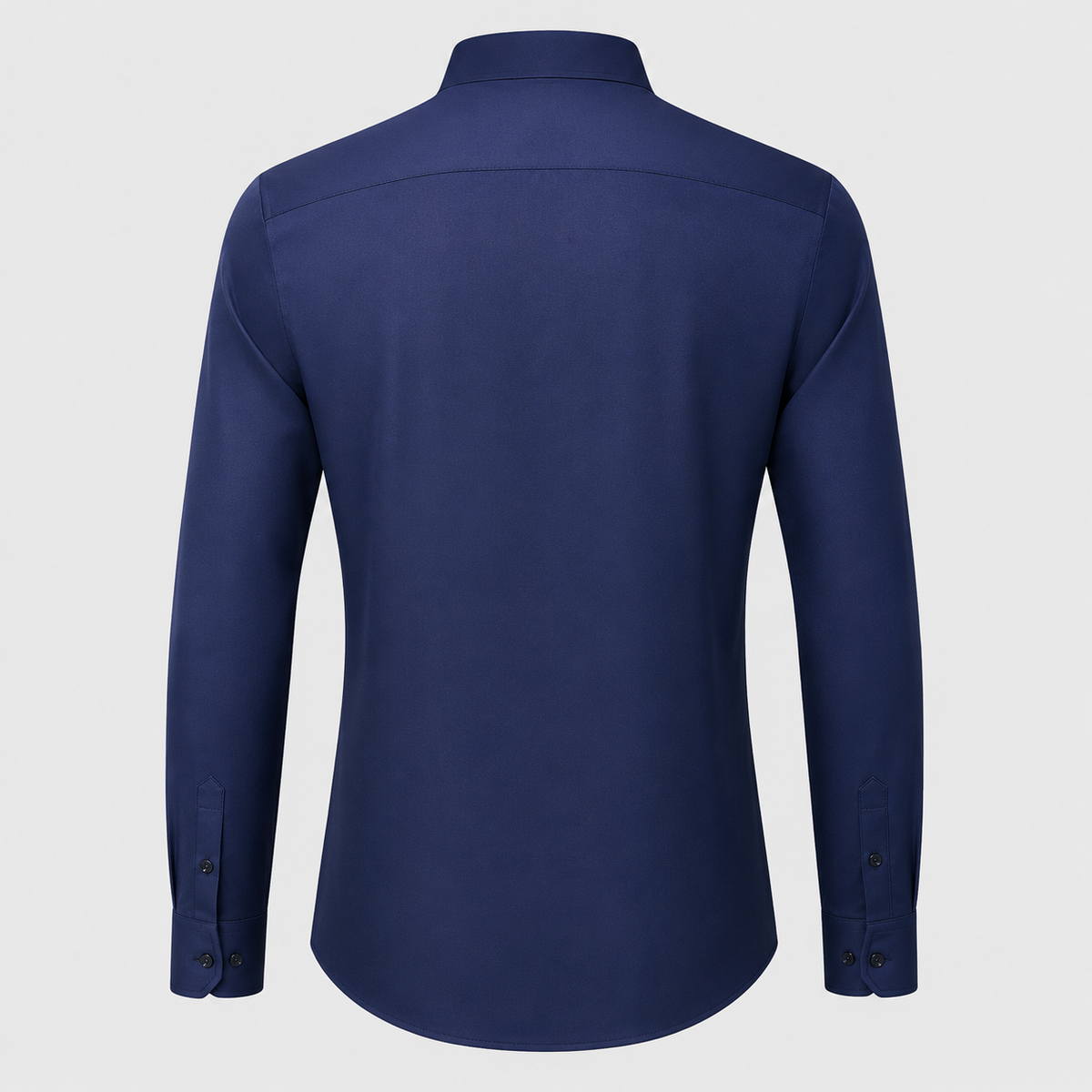 Men's Slim Fit Long Sleeve Navy Blue Shirt Black Canvas