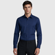 Men's Slim Fit Long Sleeve Navy Blue Shirt Black Canvas