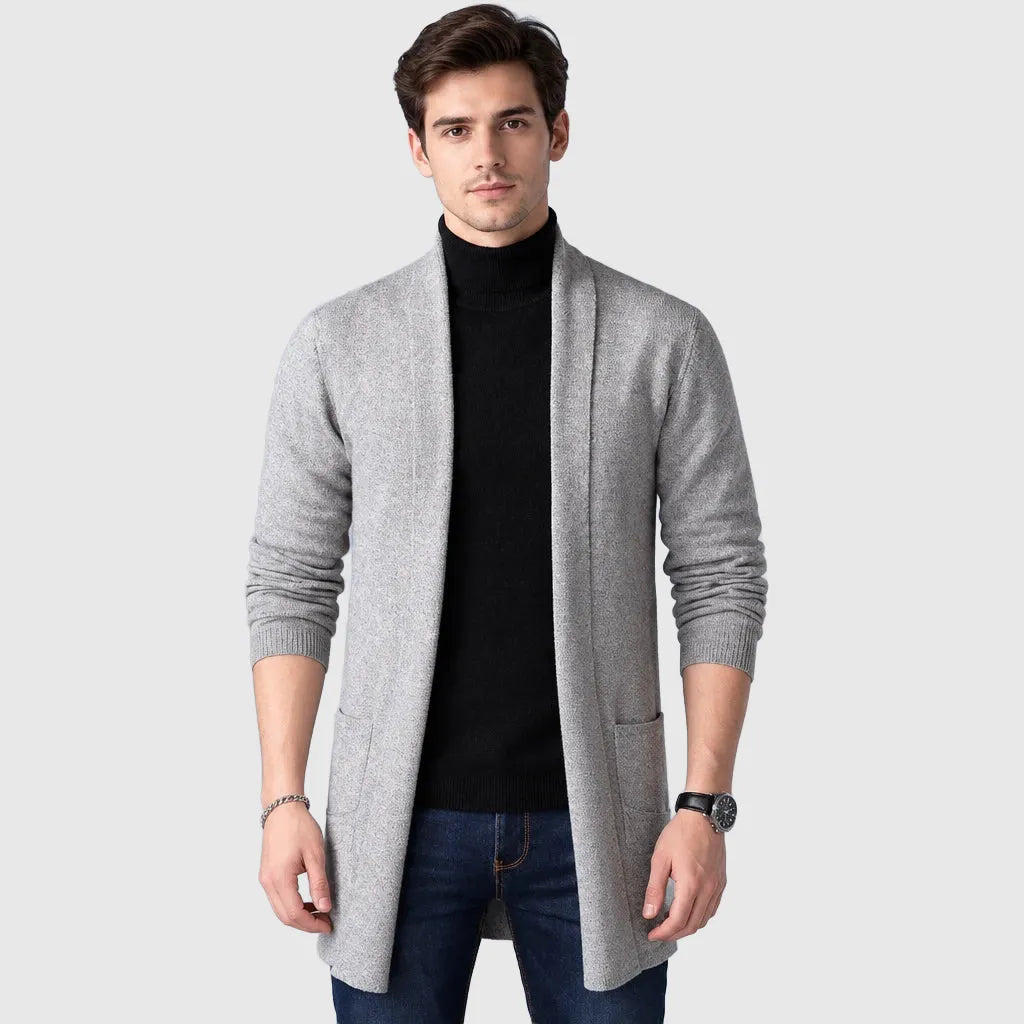 Men's Slim Fit Longline Knitted Cardigan