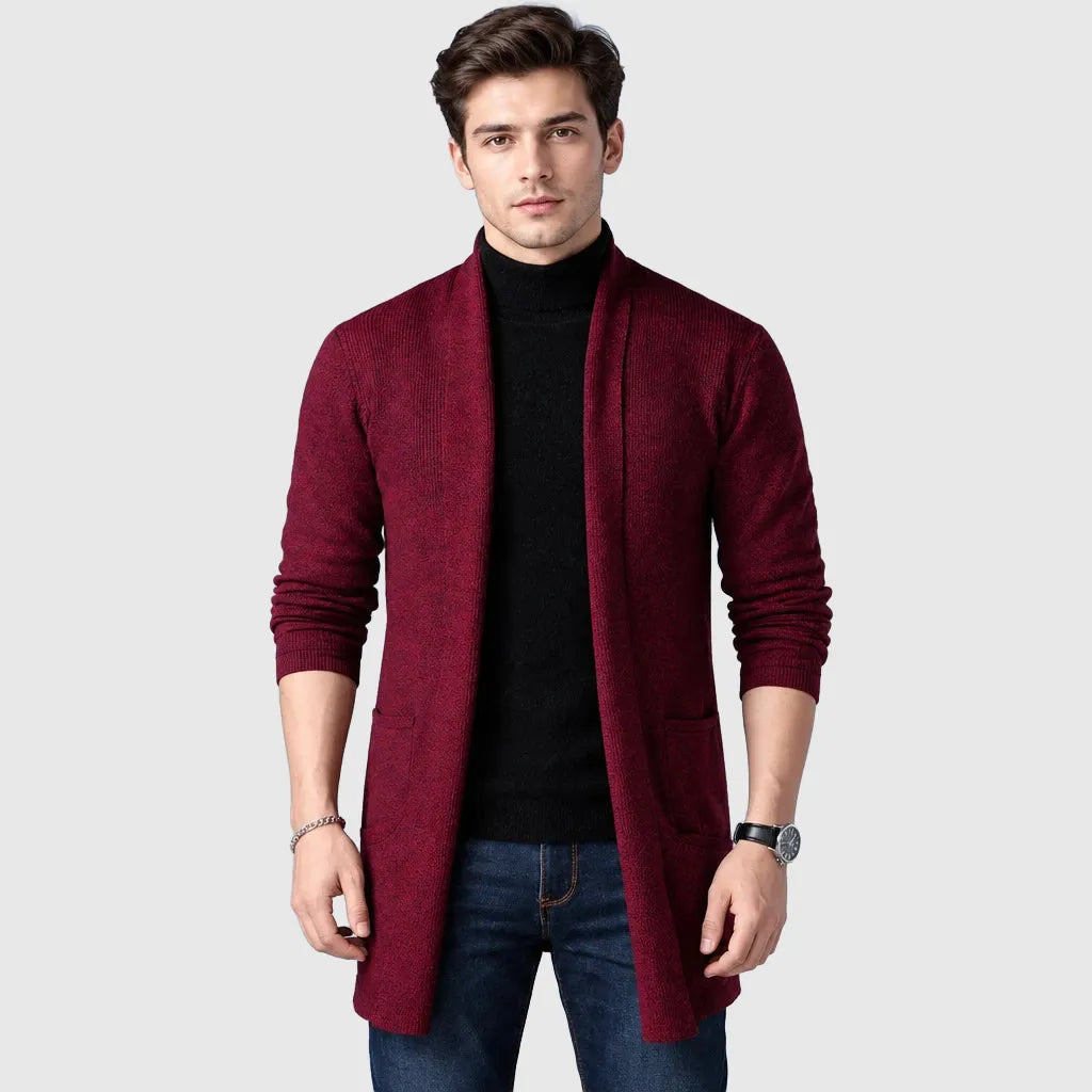 Men's Slim Fit Longline Knitted Cardigan