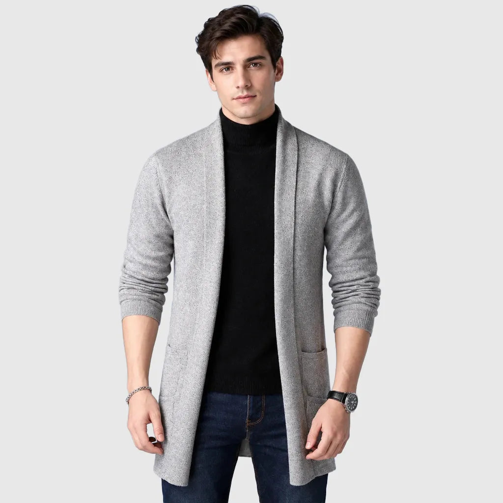 Men's Slim Fit Longline Knitted Cardigan