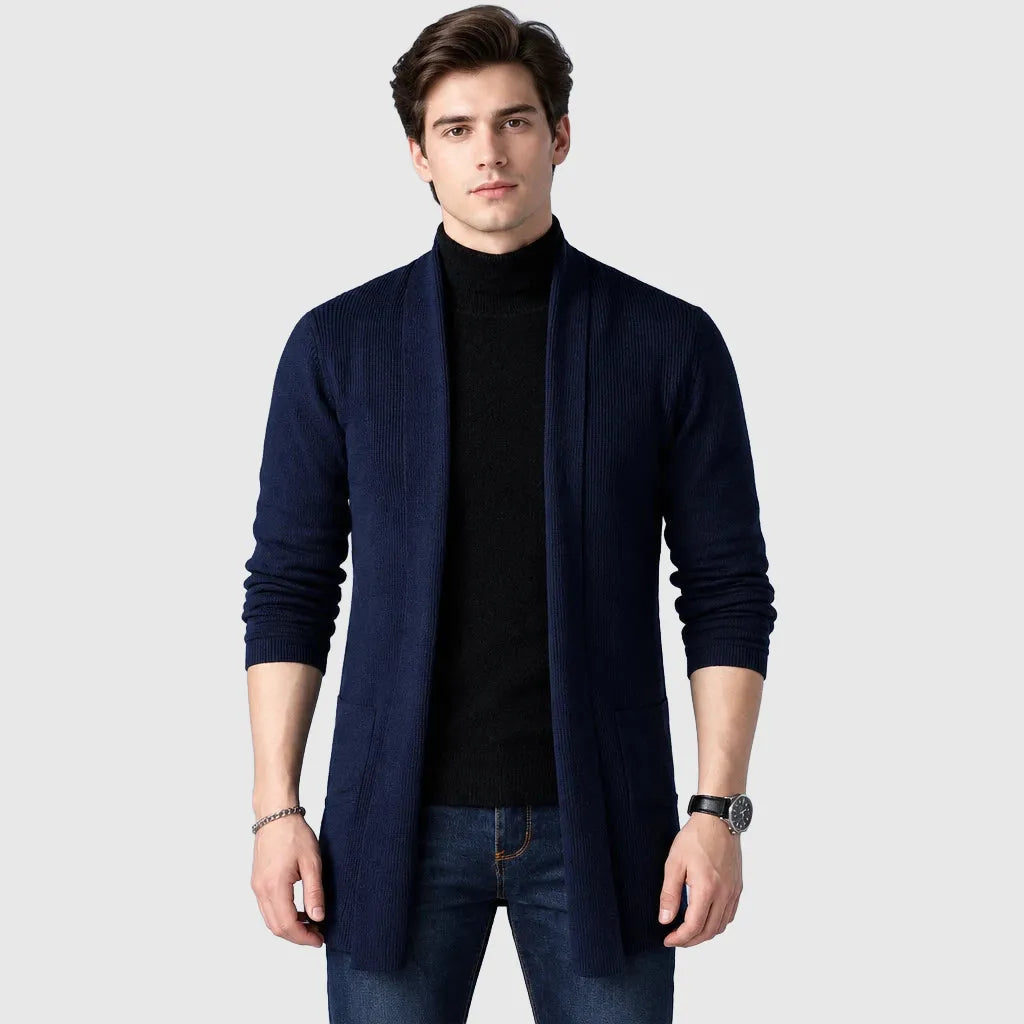 Men's Slim Fit Longline Knitted Cardigan