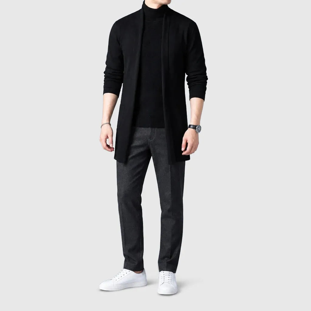 Men's Slim Fit Longline Knitted Cardigan
