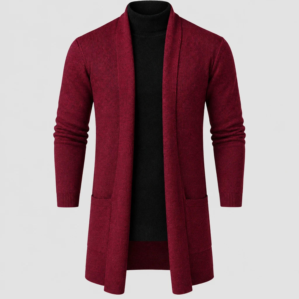 Men's Slim Fit Longline Knitted Cardigan