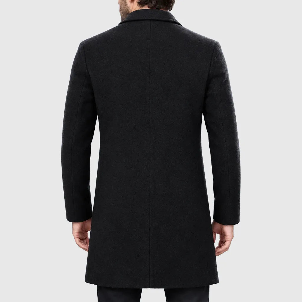 Men's Slim Fit Longline Wool Blend Coat