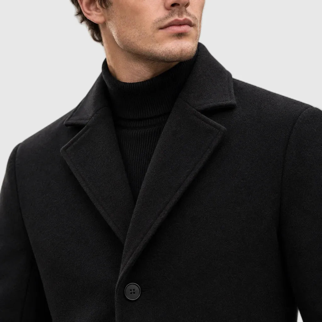Men's Slim Fit Longline Wool Blend Coat