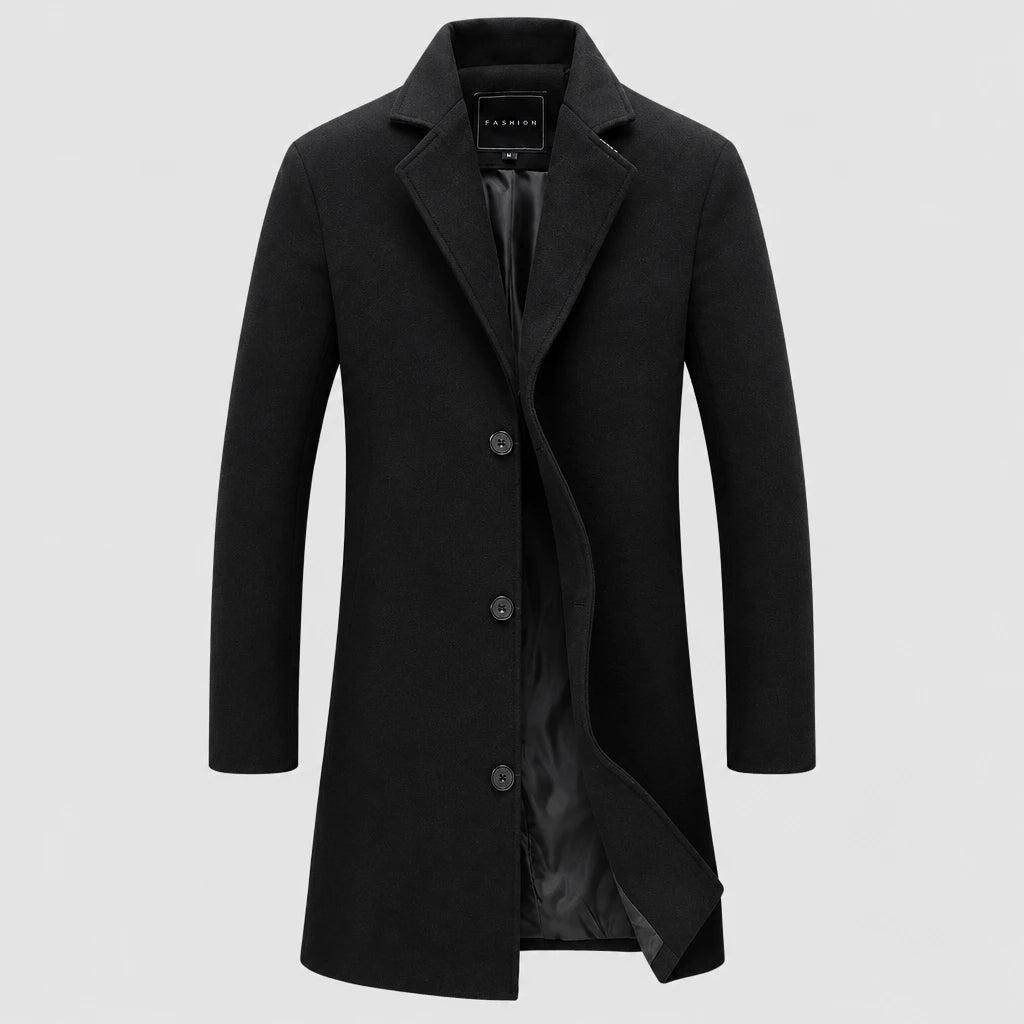 Men's Slim Fit Longline Wool Blend Coat