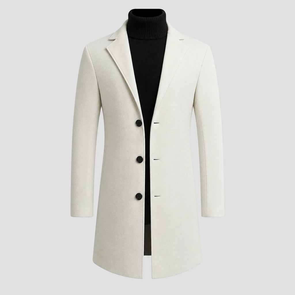 Men's Slim Fit Longline Wool Blend Coat