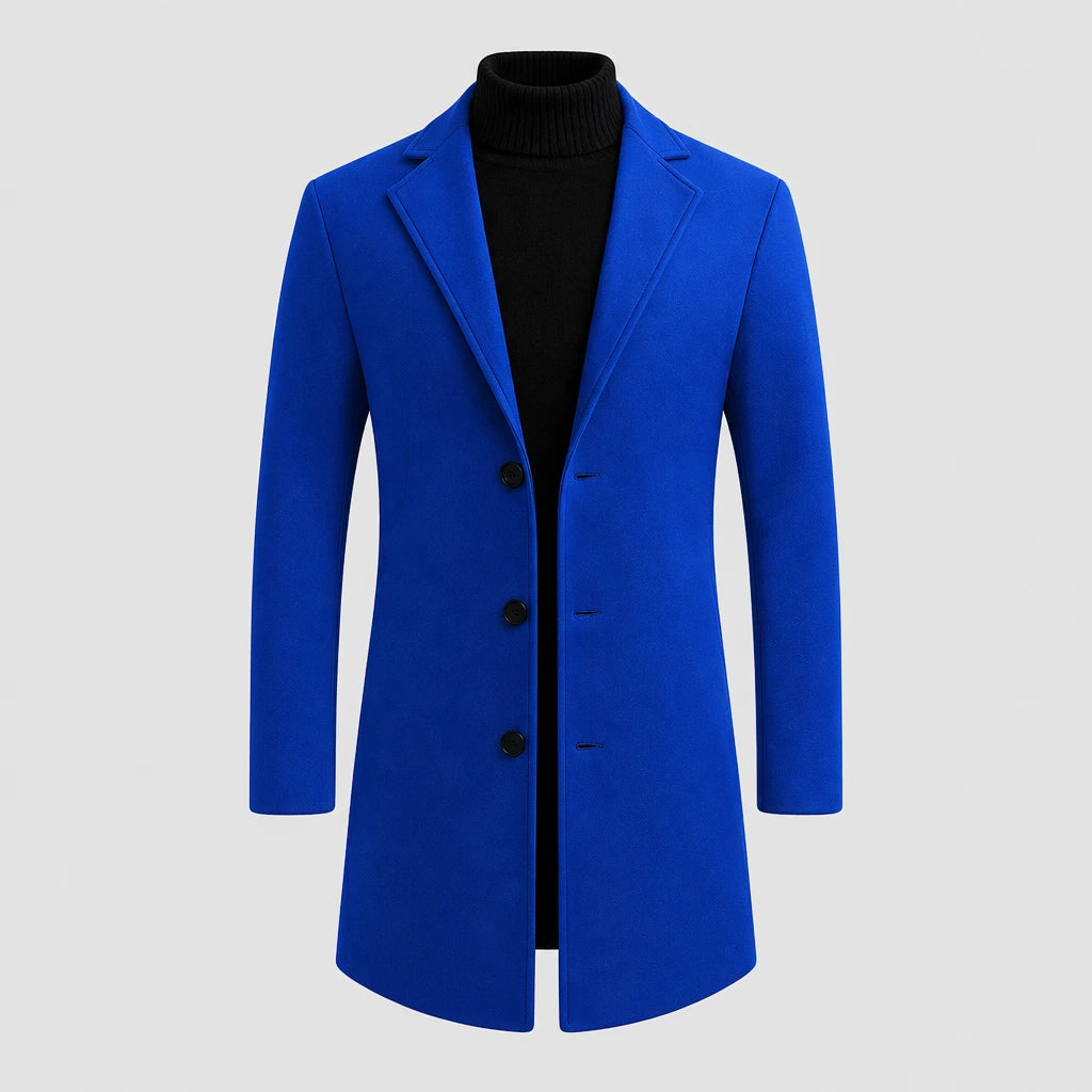 Men's Slim Fit Longline Wool Blend Coat