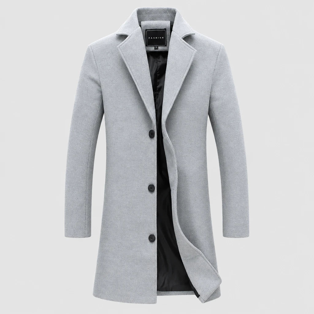 Men's Slim Fit Longline Wool Blend Coat