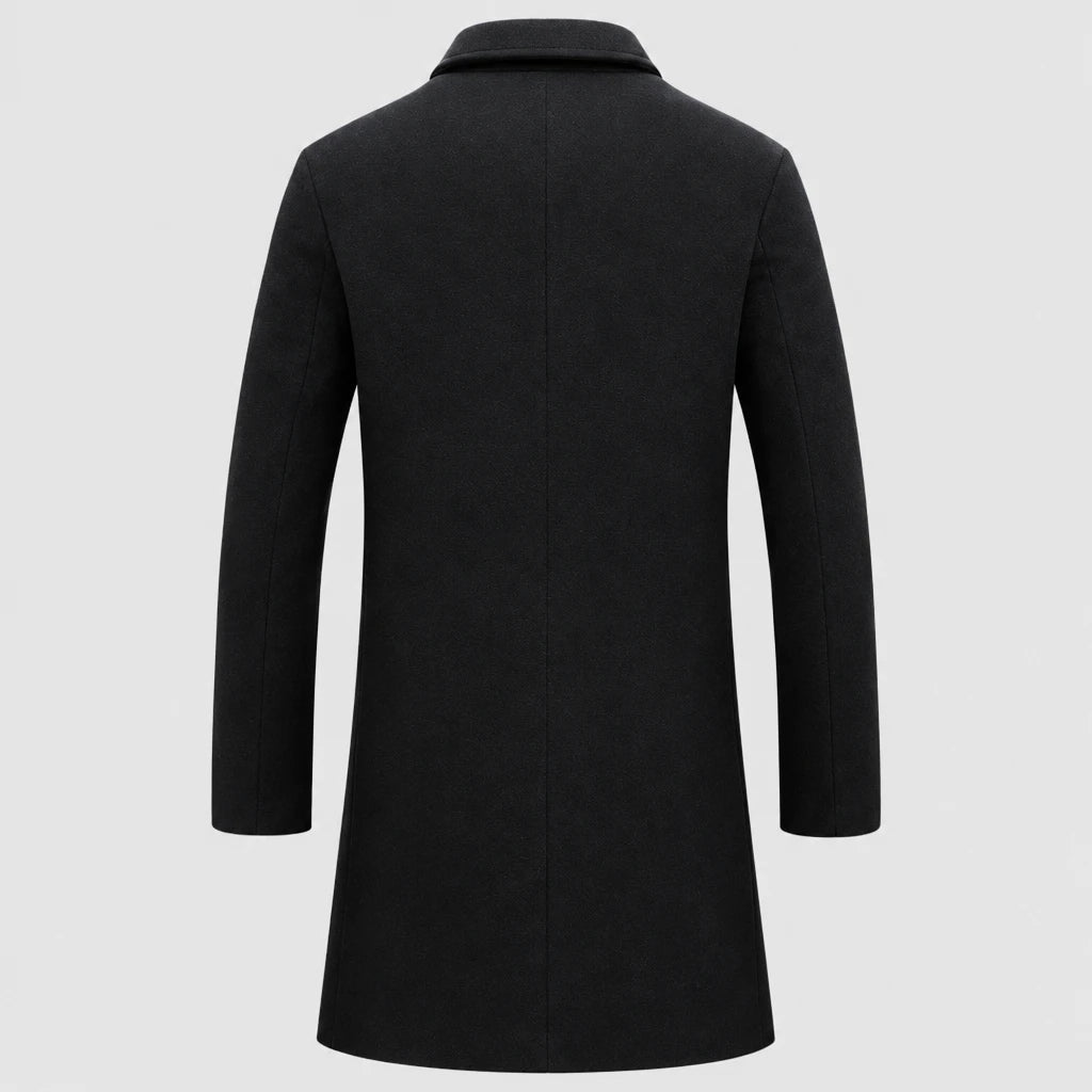 Men's Slim Fit Longline Wool Blend Coat
