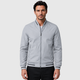Men's Slim Fit Solid Bomber Baseball Jacket Black Canvas