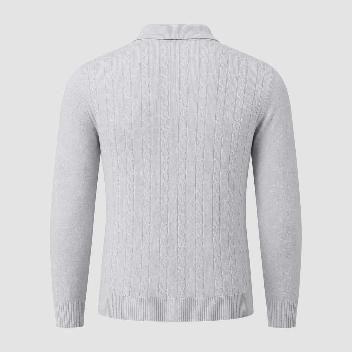 Men's Slim V-Neck Cable Knit Button Jumper Black Canvas