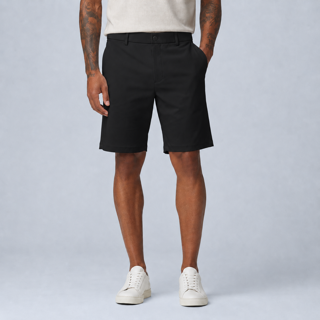 Men's Smart Cargo Shorts Black Canvas