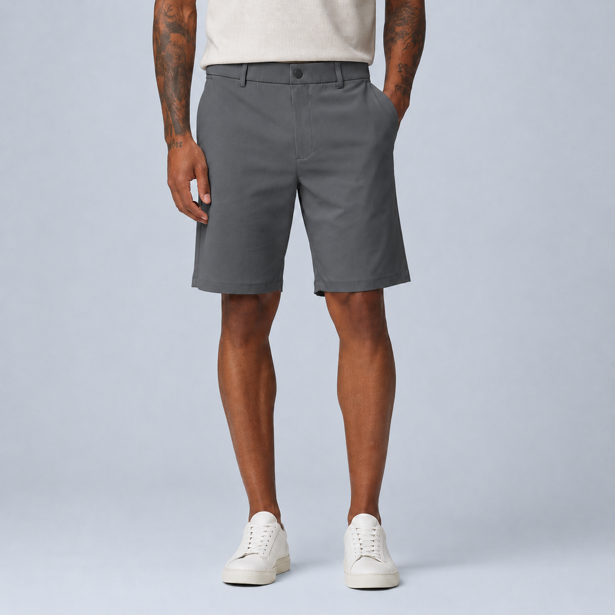 Men's Smart Cargo Shorts Black Canvas