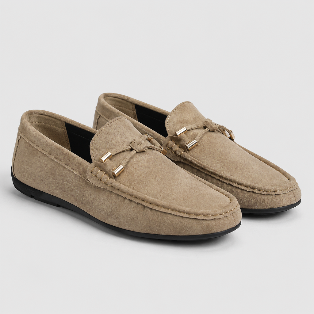 Men's Soft Sole Slip-On Driving Loafers Black Canvas