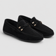 Men's Soft Sole Slip-On Driving Loafers Black Canvas