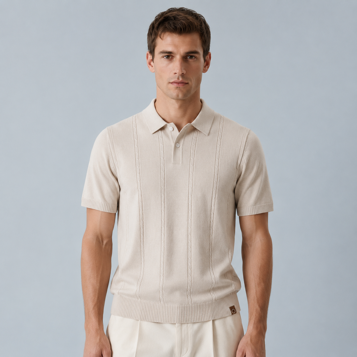Men's Striped Silk Touch Golf Polo Shirt Black Canvas