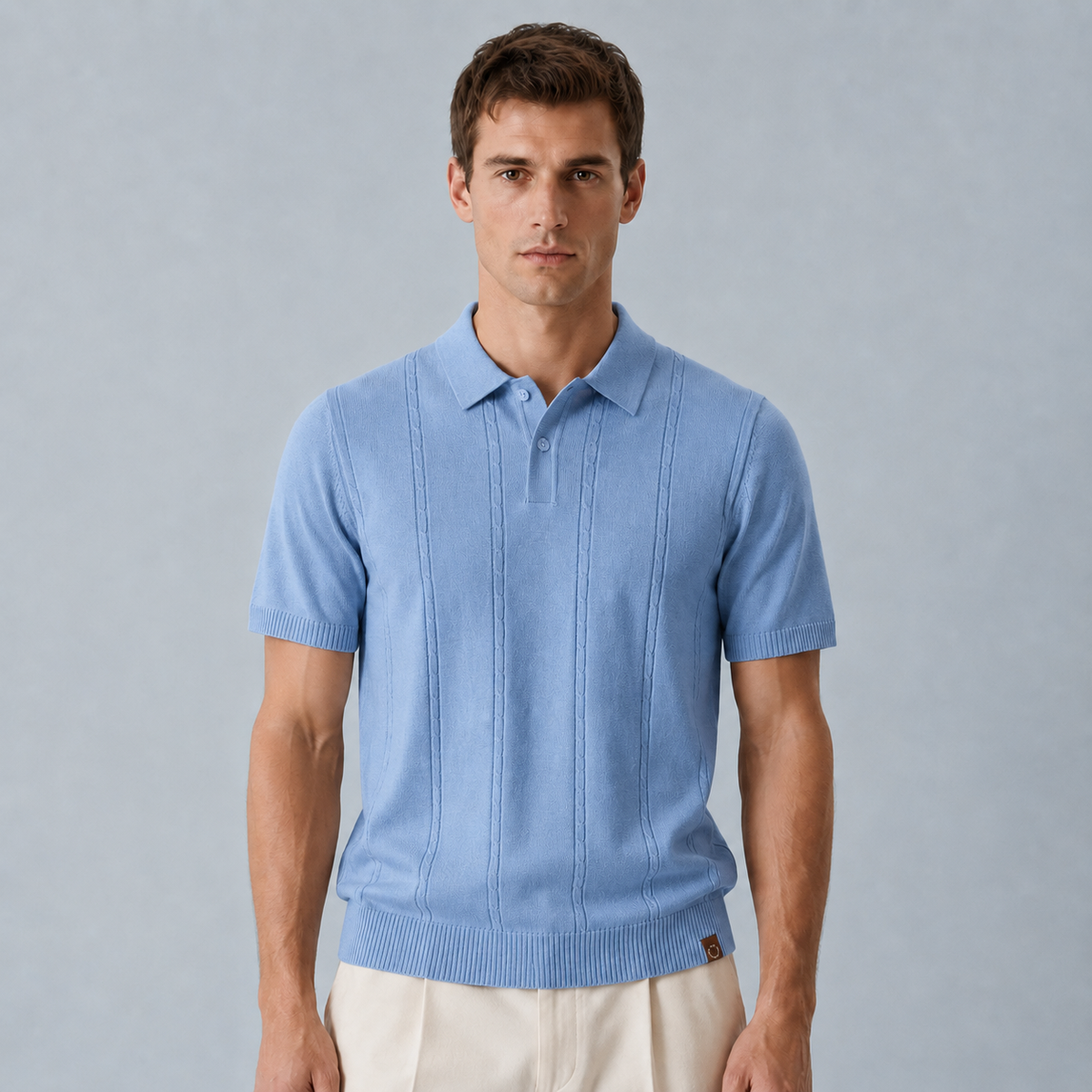 Men's Striped Silk Touch Golf Polo Shirt Black Canvas