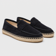 Men's Suede Espadrille Loafers Black Canvas