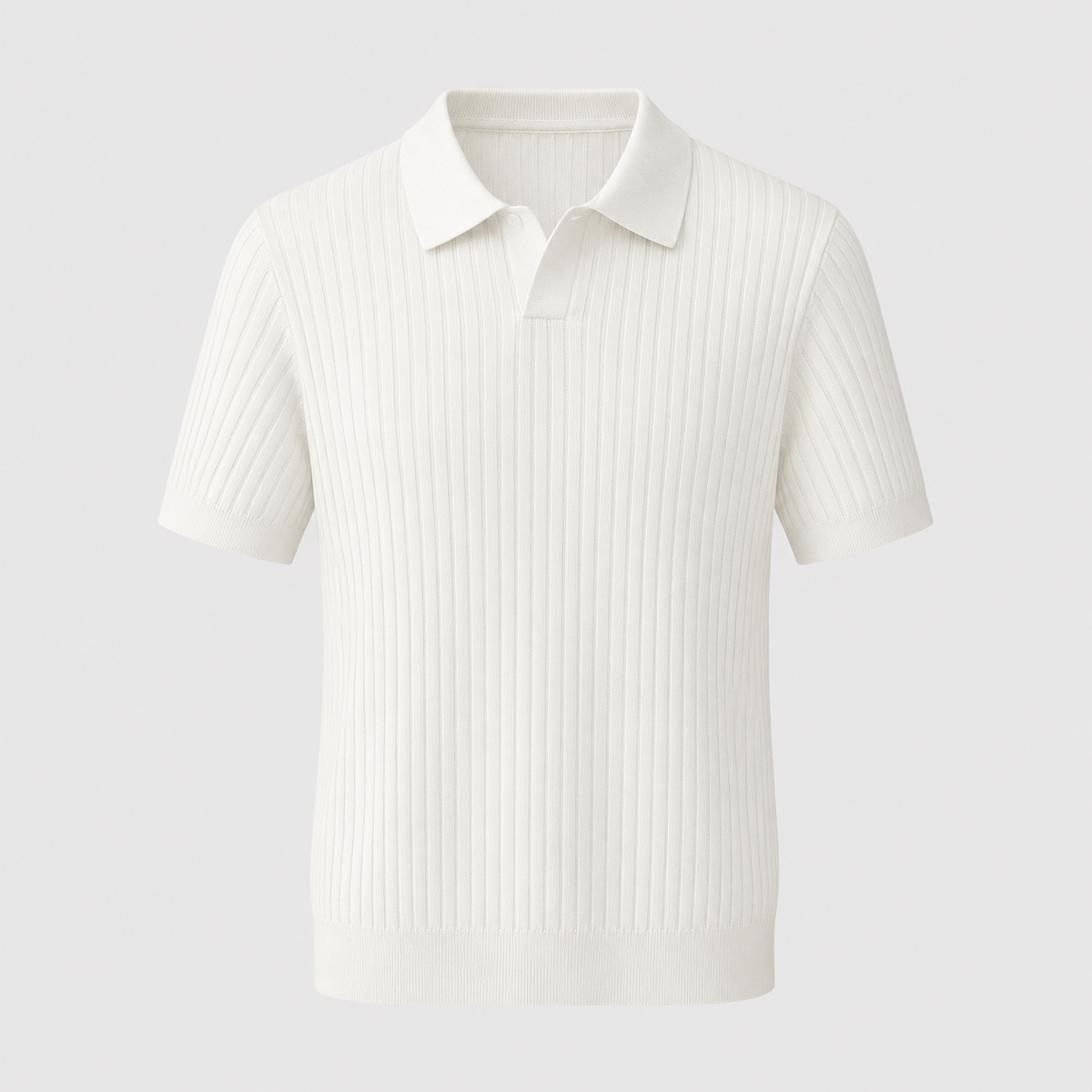 Men's Summer Knit Polo Shirt Fit Sleeve Black Canvas