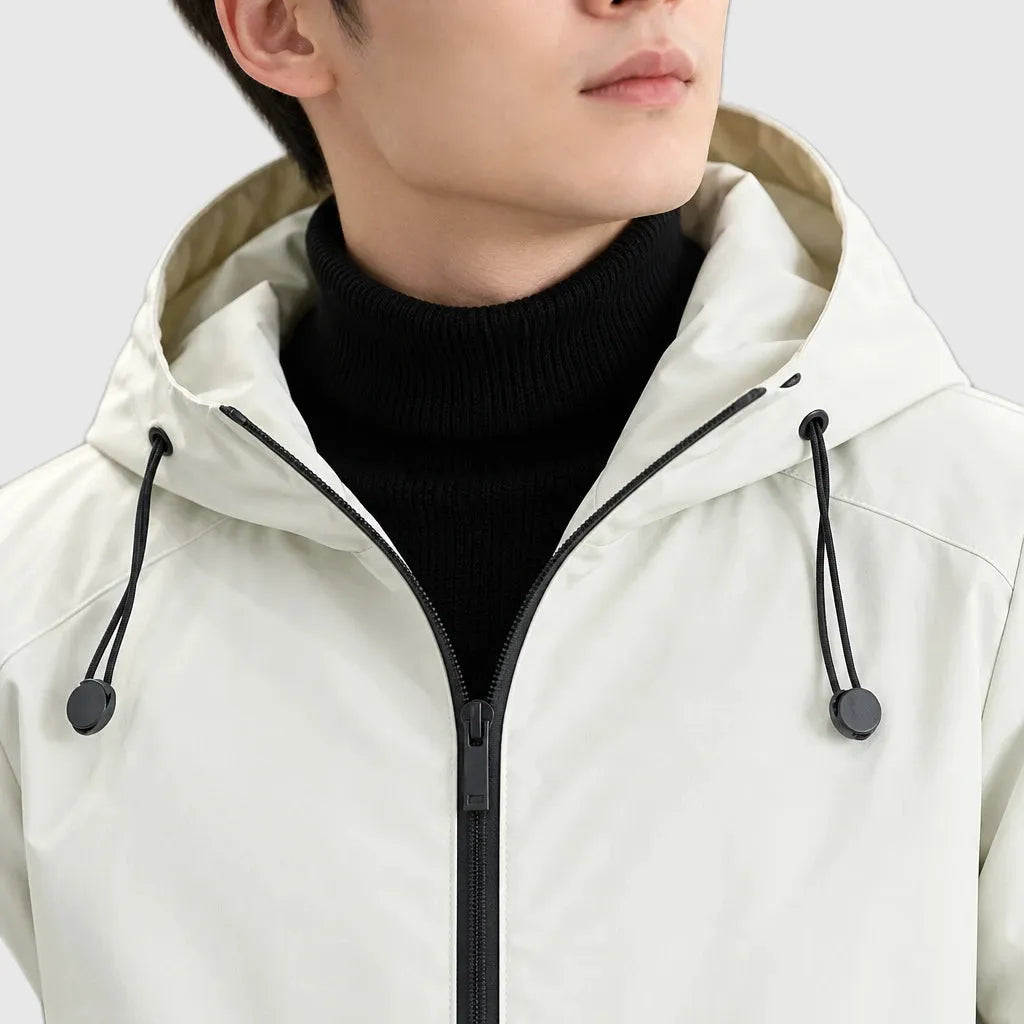 Men's Thermal Fleece Hooded Windbreaker Jacket