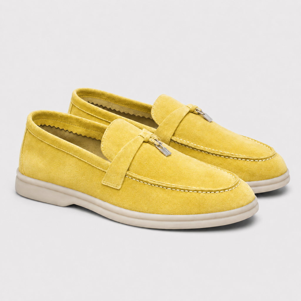 Men's Vintage Flat Moccasins Black Canvas