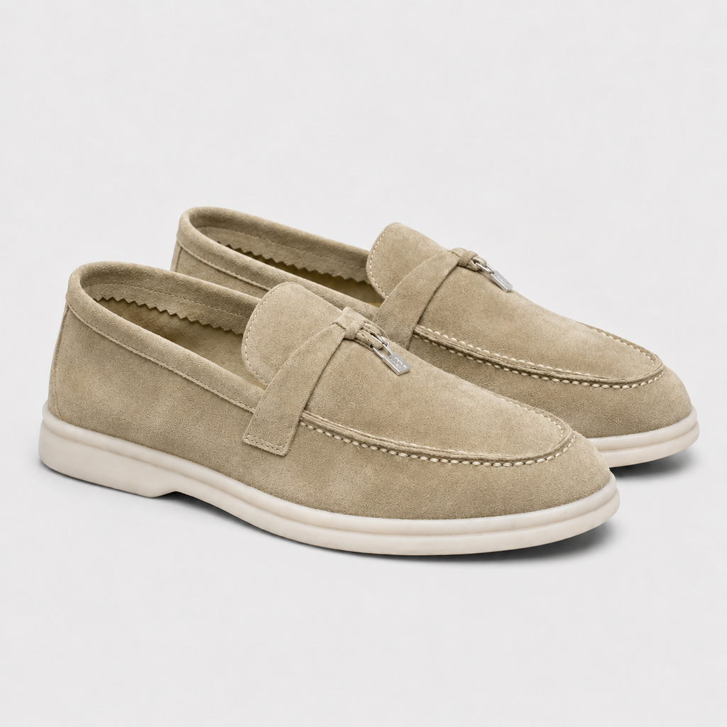 Men's Vintage Flat Moccasins Black Canvas