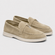 Men's Vintage Flat Moccasins Black Canvas