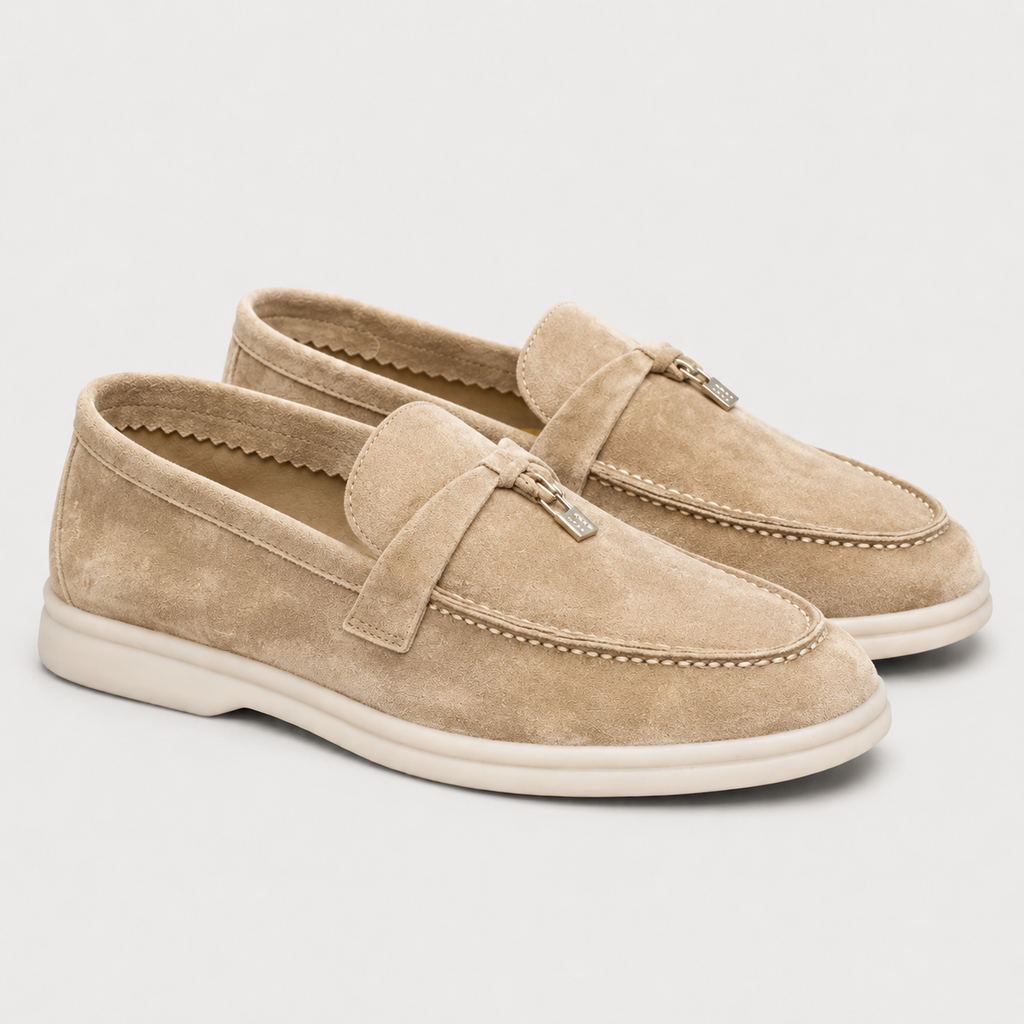 Men's Vintage Flat Moccasins Black Canvas