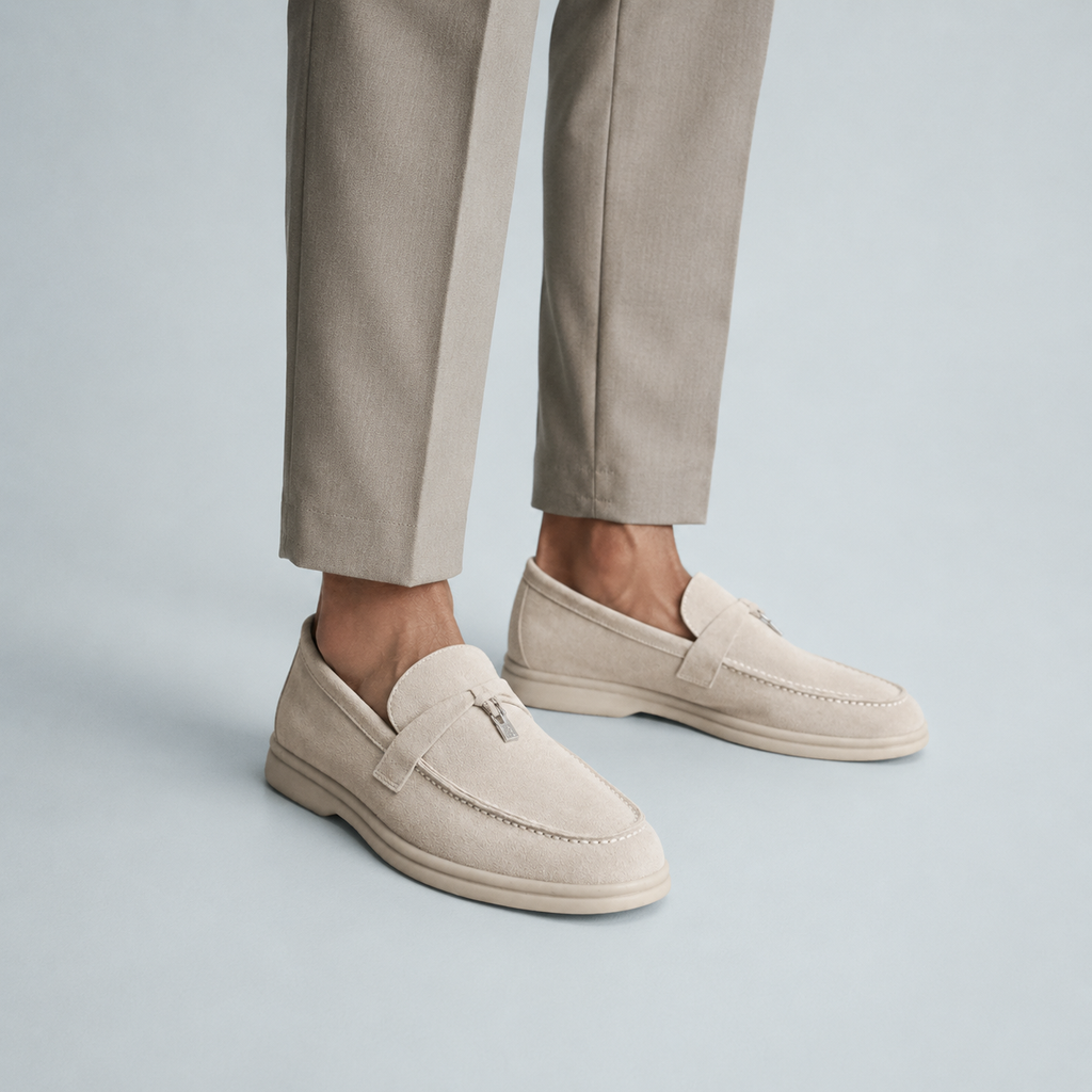 Men's Vintage Flat Moccasins Black Canvas