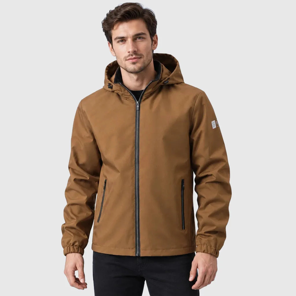 Men's Water Resistant Hooded Zip Jacket