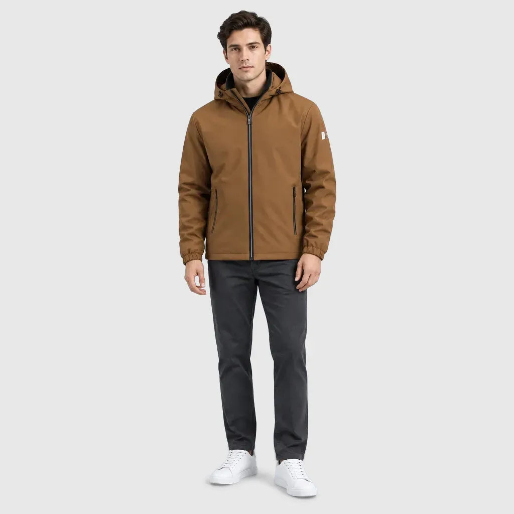 Men's Water Resistant Hooded Zip Jacket