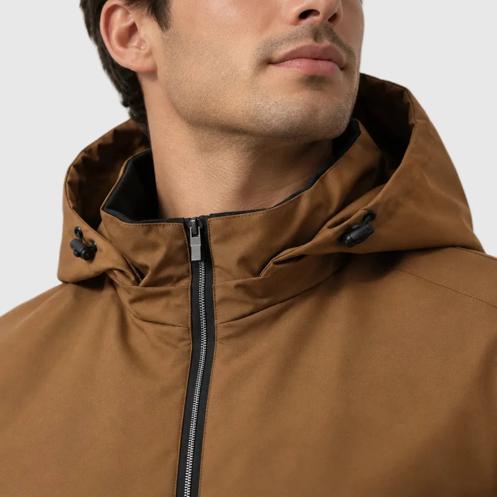 Men's Water Resistant Hooded Zip Jacket