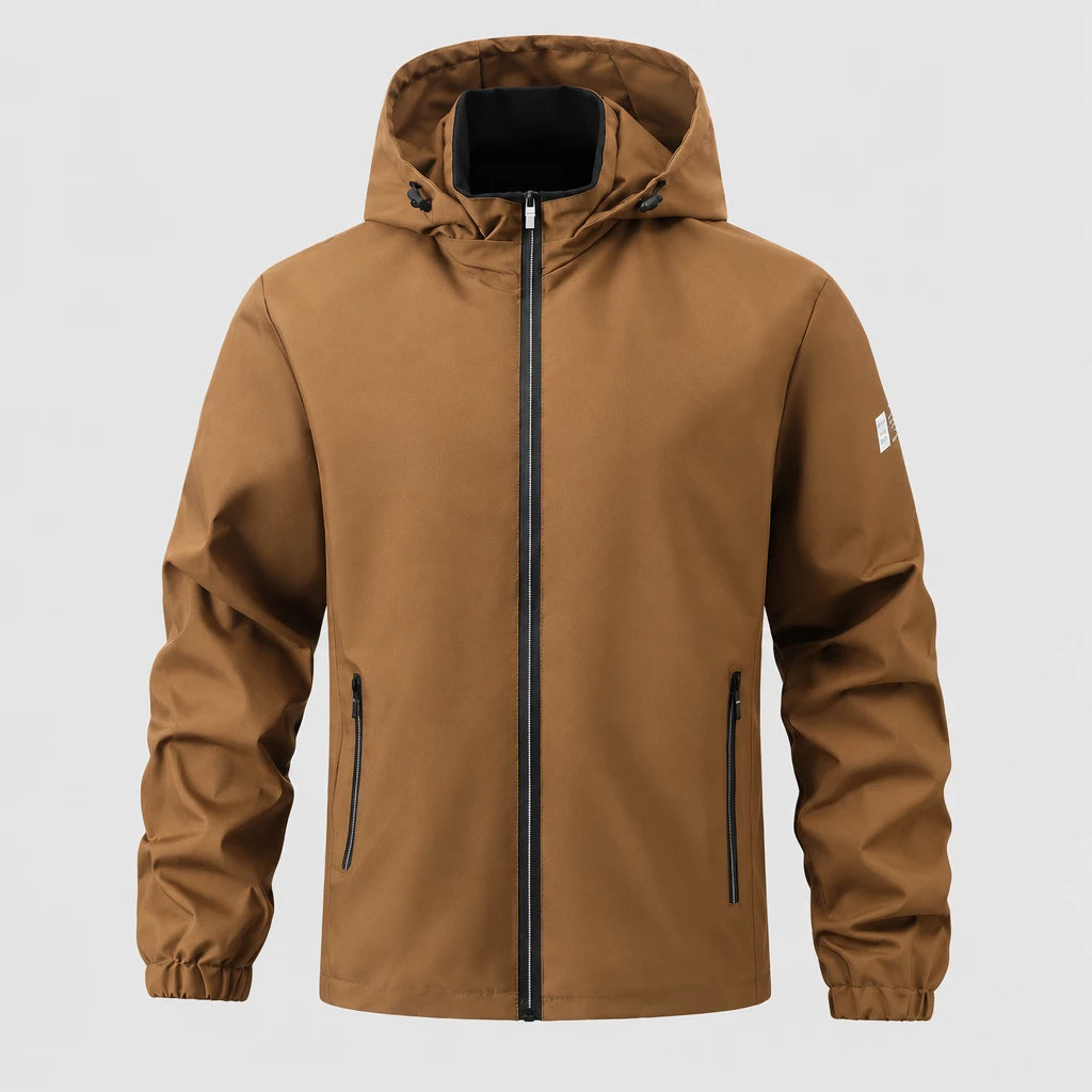 Men's Water Resistant Hooded Zip Jacket