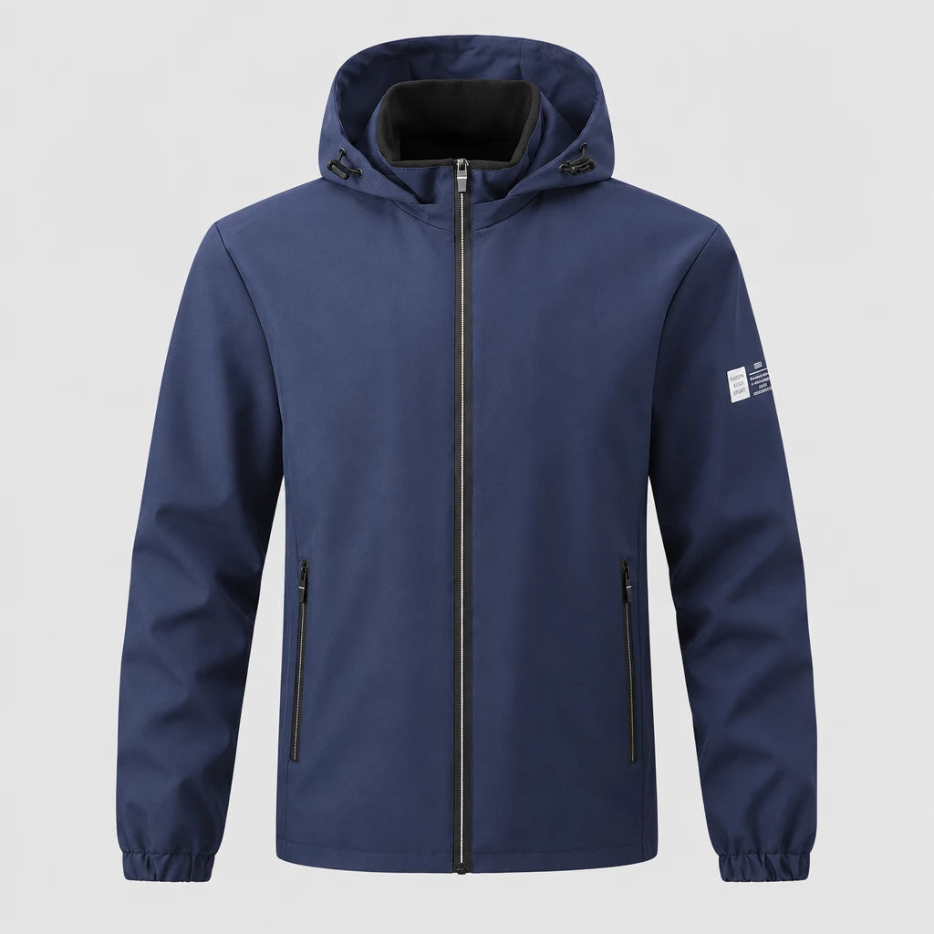 Men's Water Resistant Hooded Zip Jacket