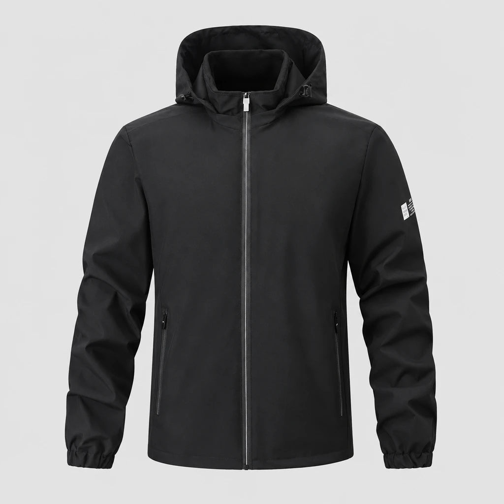 Men's Water Resistant Hooded Zip Jacket
