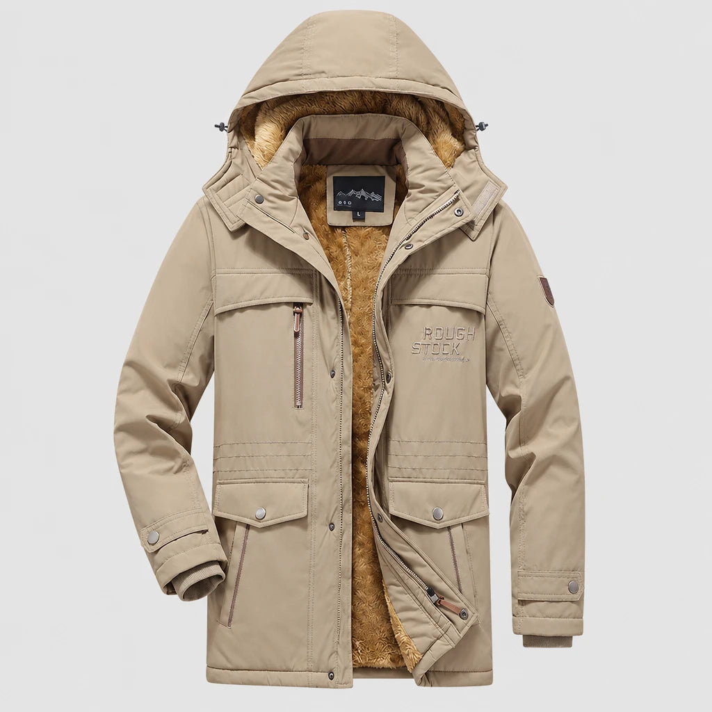Men's Waterproof Longline Hooded Winter Jacket