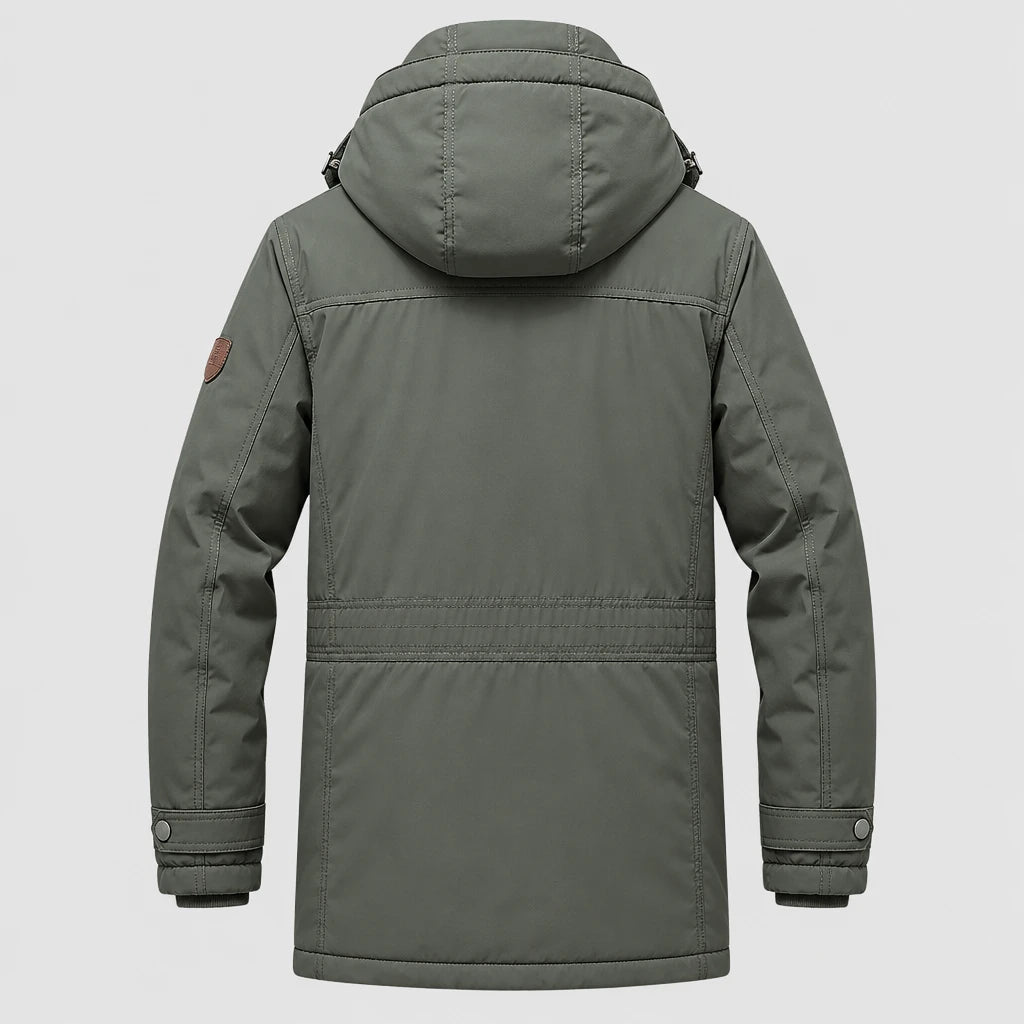 Men's Waterproof Longline Hooded Winter Jacket