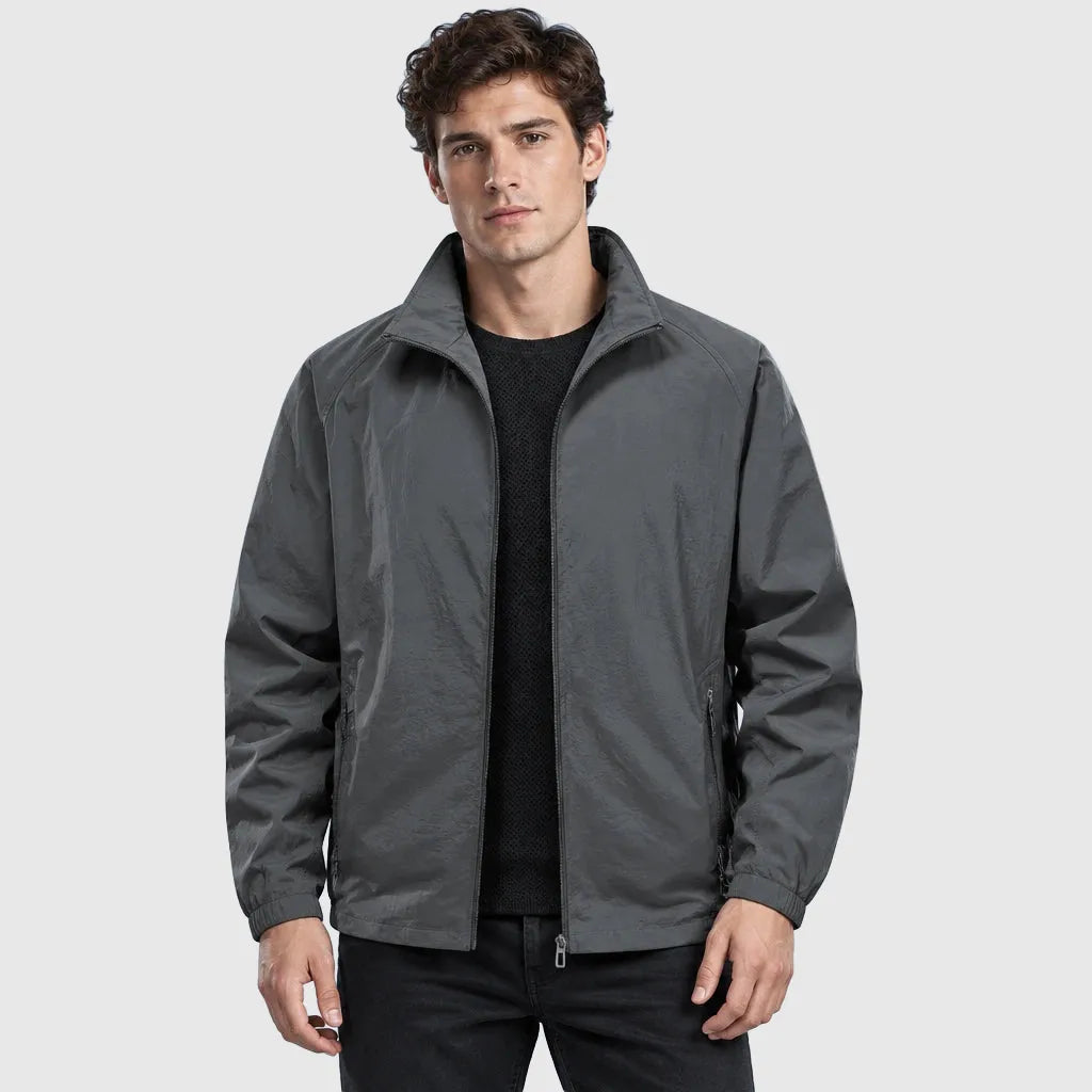 Men's Waterproof Stand Collar Nylon Jacket