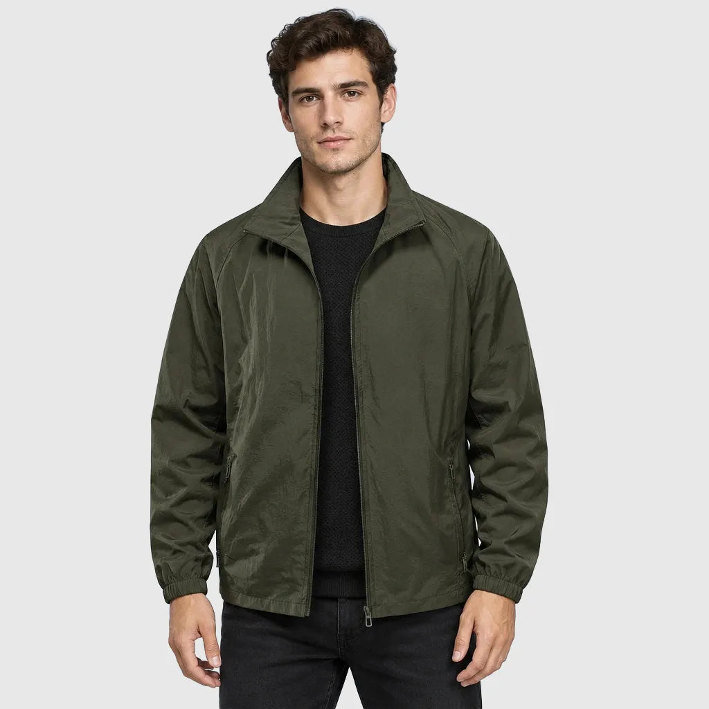 Men's Waterproof Stand Collar Nylon Jacket
