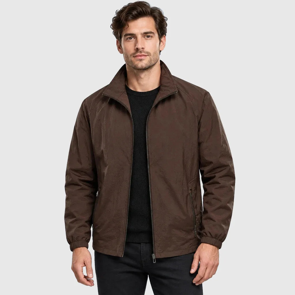 Men's Waterproof Stand Collar Nylon Jacket