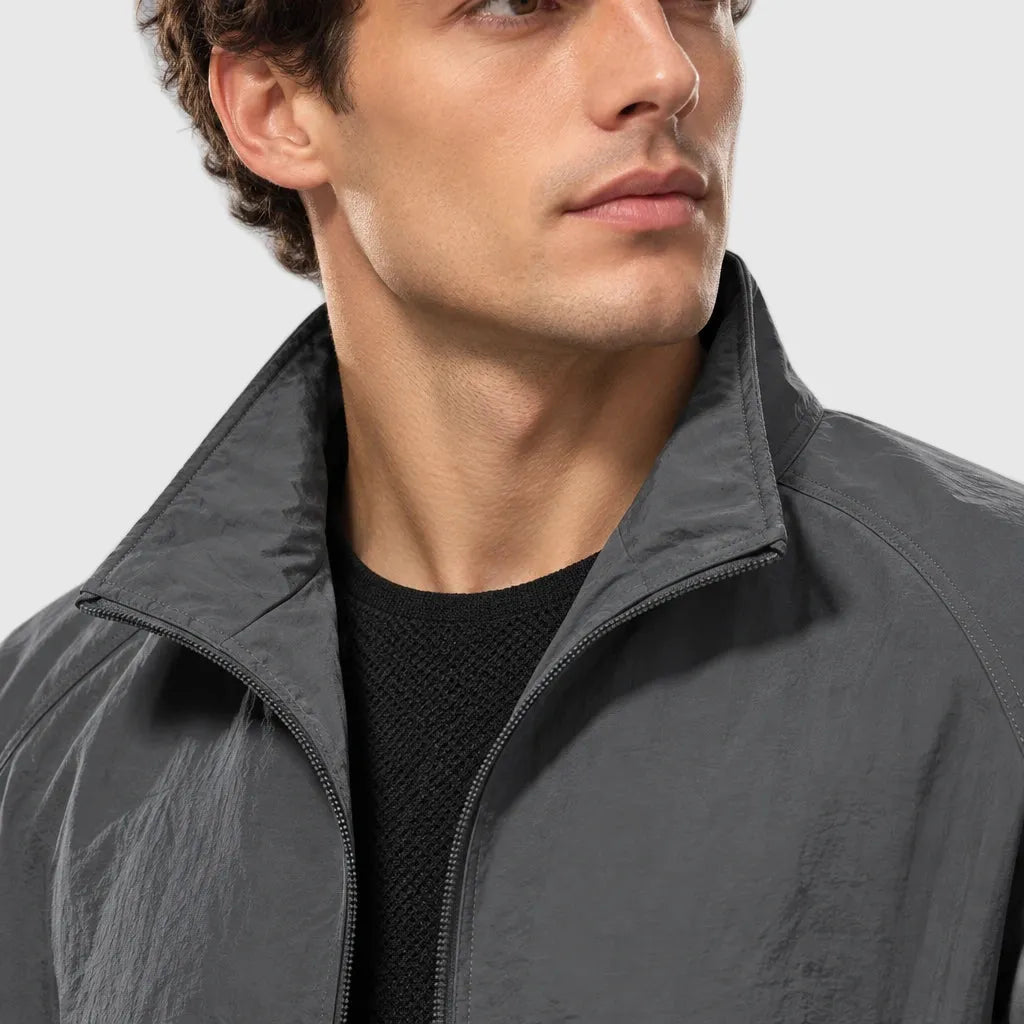 Men's Waterproof Stand Collar Nylon Jacket