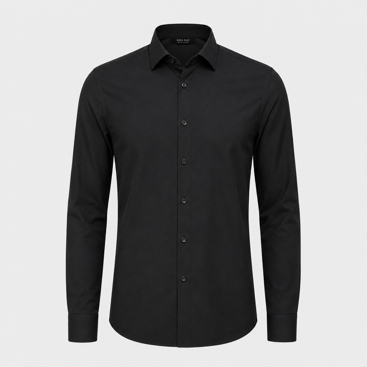 Men's Wrinkle-Free Stretch Formal Dress Shirt Black Canvas
