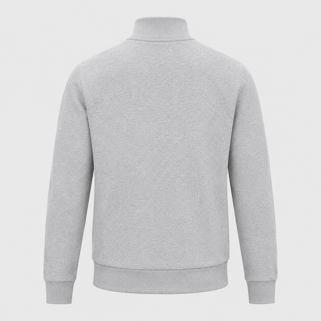 Men's Zip-Up Long Sleeve Sweatshirt Jacket Black Canvas