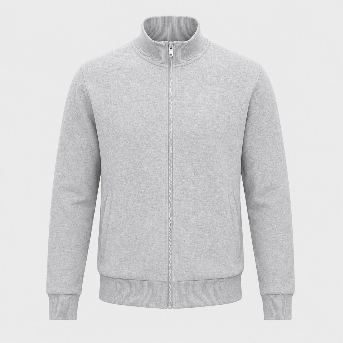 Men's Zip-Up Long Sleeve Sweatshirt Jacket Black Canvas