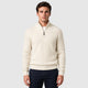 Men’s Acrylic Zip Collar Jumper Grey/White front