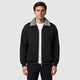 Men’s Armure Pattern Jacket with Detachable Hood Black front